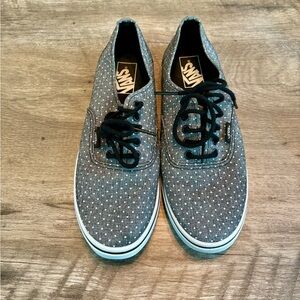 Vans women size 7.5 black gray white polka dot